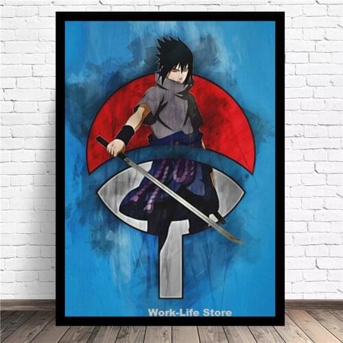 Modern Anime Art Character Uchiha Sasuke Canvas Posters And Print Mural, Used For Living Room Home Wall Art Decoration