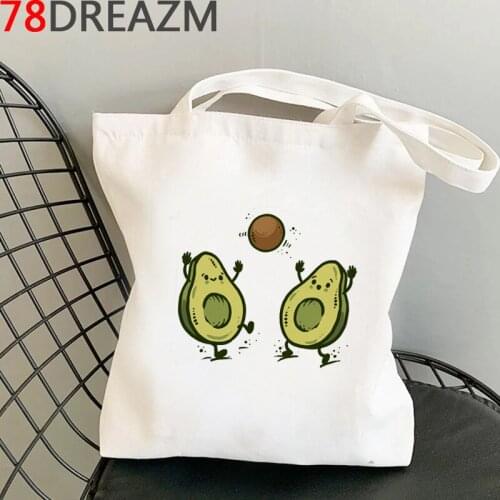 Avocado shopping bag handbag bolsas de tela recycle bag canvas bolsa shopping bag fabric jute foldable net custom