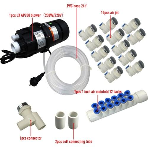 Air blower spa bathtub bubble system, air blower and jet manifold ,hose for spa hot tub and whirlpool
