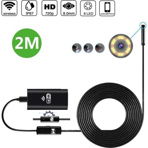 WiFi Endoscope Waterproof HD Snake Cable Inspection Camera Wireless Borescope Soft Wire for Android IOS Smartphone PC Laptop