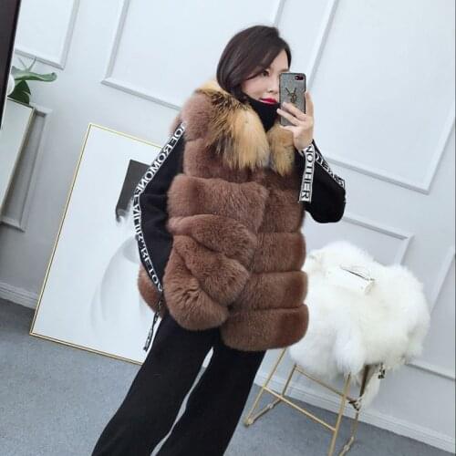 Fur Coat Women Real Clothes Winter Thick Sleeveless Vest Jacket Vintage Elegant Fashion Waistcoat Manteau Femme Hiver ZL708