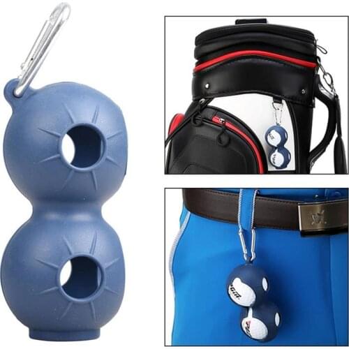 1Pcs Portable Silicone Golf Ball Protective Holder Cover Golf Ball Silicone Double Case Cover Golf Training Sports Accessories
