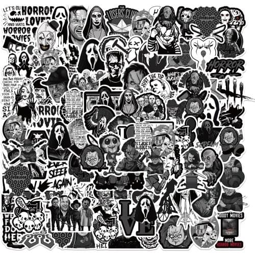 10/30/50/100PCS Mix Classic Horror Movies Stickers Graffiti Laptop Motorcycle Phone Guitar Luggage Kids Sticker Decals DIY Toys