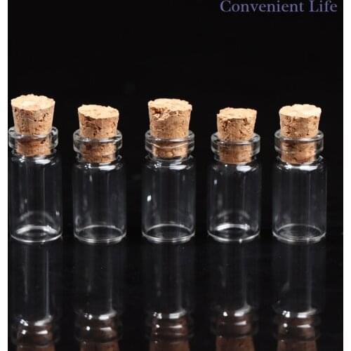10pcs Small Glass Bottles with Cork Tiny Vials Jars 11x22mm For Wedding Jewelry