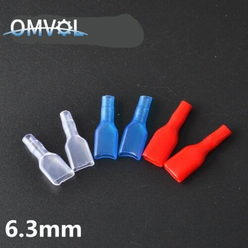 100pcs Cover Case for 6.3mm Crimp Terminal Spade Connector 6.3 terminal cap