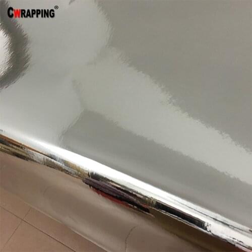 50cmx500cm High Stretched Silver Chrome Mirror Film Car Decoration DIY Wrapping Sheet Auto Stickers Decal Car Stying