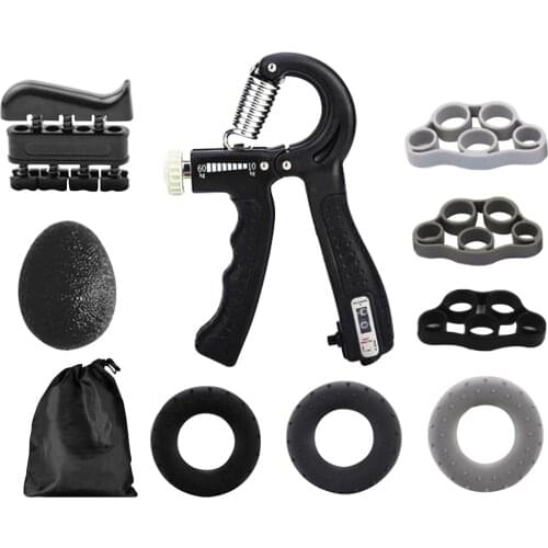 9pcs/set Adjustable Heavy Gripper Fitness Hand Exerciser Grip Wrist Increase Strength Spring Finger Pinch Carpal Expander