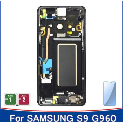 AAA ORIGINAL AMOLED LCD With Frame Replacement for SAMSUNG Galaxy S9 LCD Touch Screen Digitizer G960 G960F Display Screen