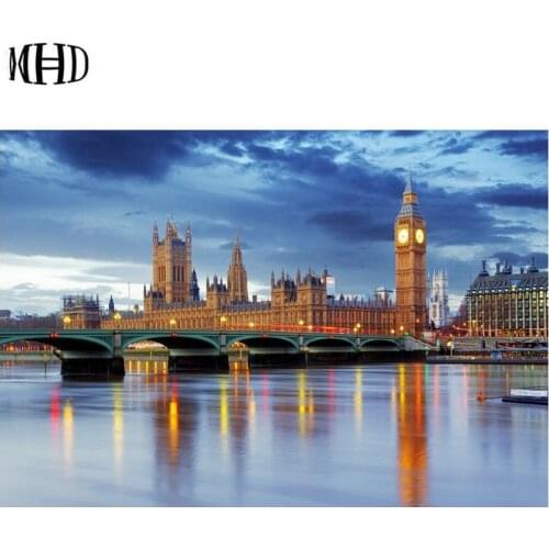 Diy diamond painting London architecture landscape full square & round rhinestone 3D diamond embroidery cross stitch sticker
