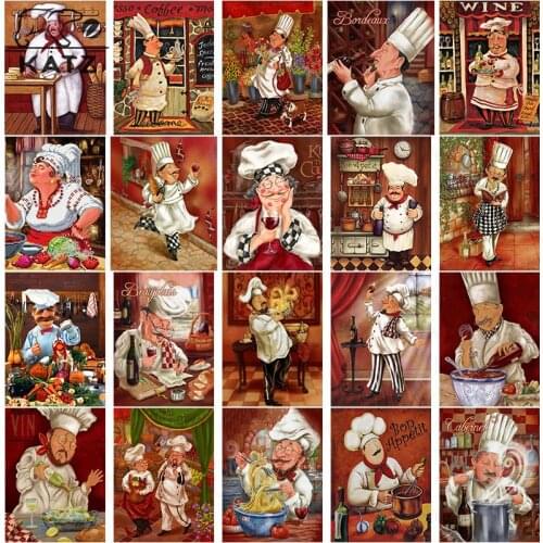 Diamond Painting Fairy Tale Cartoon Chef Embroidery Crossing Diy Kitchen Animation Mosaic Art Cross Stitch Home Decoration