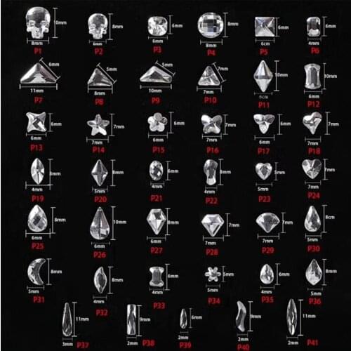 Free Shipping 41 Kinds 100pcs/bag Mix Size Non Hot fix Crystal Clear Rhinestones Glass Strass Flatback Nails Stones And Crystals