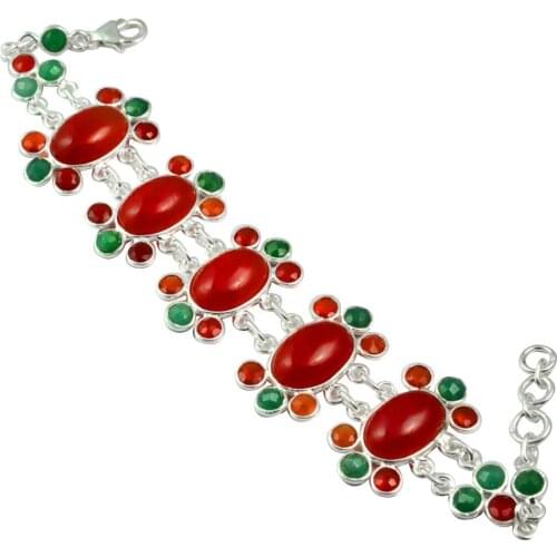 NiaoZaiFei YunZaiKan Genuine Carnelian Bracelet 925 Sterling Silver,18.5 cm, MHBB0127