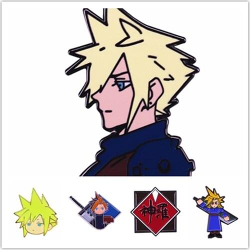 HOSENG Classical Game Final Fantasy Art Fans Collect Souvenirs Alloy Brooch Man Shirt Fashion Enamel Yellow Pin Gift HS_890