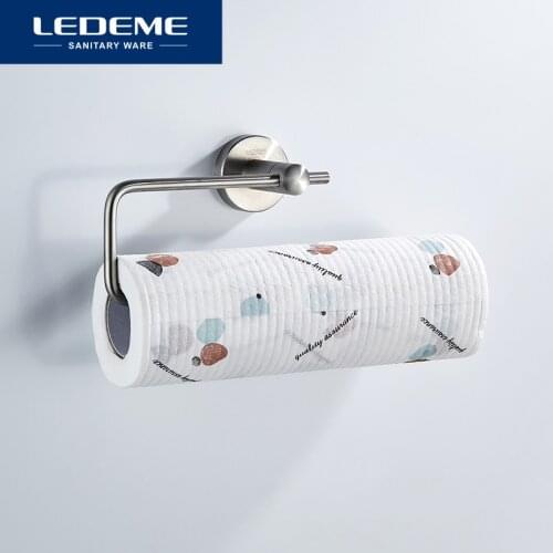 LEDEME Towel Rack Paper Stainless Steel Towel Holder Shelf Storage Rack For Kitchen Bathroom Multifunctional Toilet L71703-2