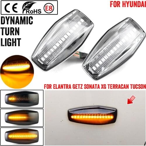 For Hyundai Elantra i10 Getz Sonata XG Tucson Terracan Coupe Dynamic Turn Signal Light LED Side Marker Sequential Blinker Lamp