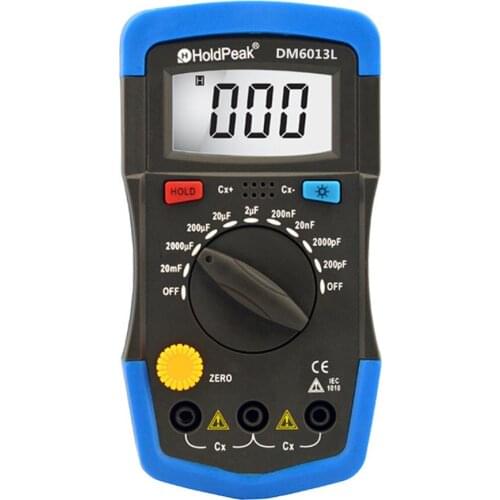 DM6013L Portable Handheld Digital Capacitance Capacitor Meter 1999 Counts Tester 200pF~20mF Data Hold Backlight