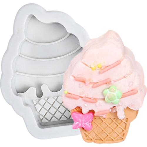 Ice Cream Cone Chocolate Silicone Mold Candy Clay Molds DIY Party Birthday Fondant Cake Decorating Tools Cookie Cupcake Baking