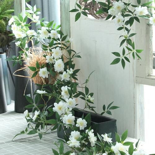 Artificial Rose Vines Fake Flowers Vines Living Room Air Conditioner Pipes Shelter Decoration Ceiling Vine Plastic Plant