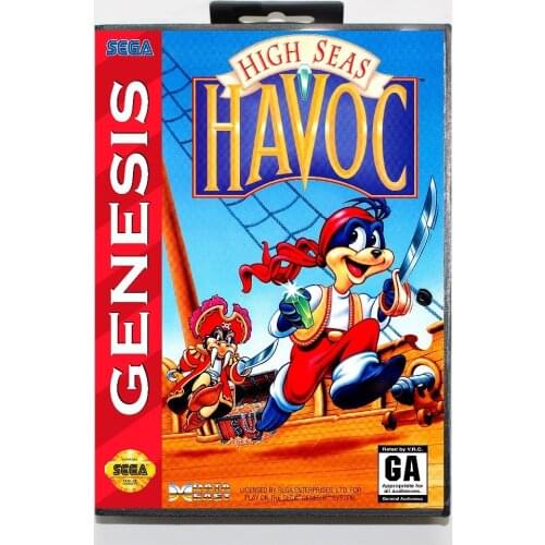 High Seas Havoc (aka Havoc) Game Cartridge 16 bit MD Game Card With Retail Box For Sega Mega Drive For Genesis