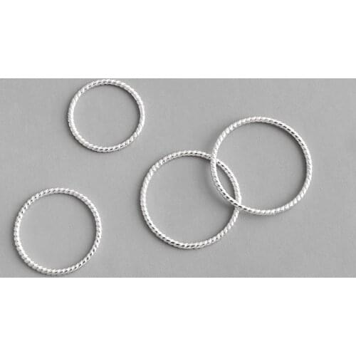 S925 Silver Color Ring Line Twisted Fine Ring Simple Personality Fashion Beautiful Party Lady Student Silver Color Jewelry Gift