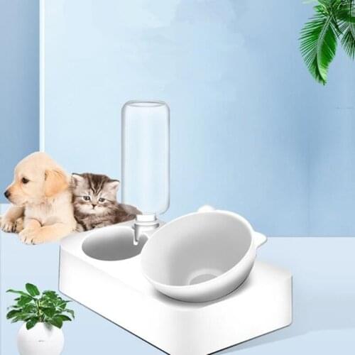 Pet bowl Feeder Bowl Dog bowl Cat Food Water bowl Fountain Double Bowl Drinking Raised Stand Dish Bowls With Pet Supplies