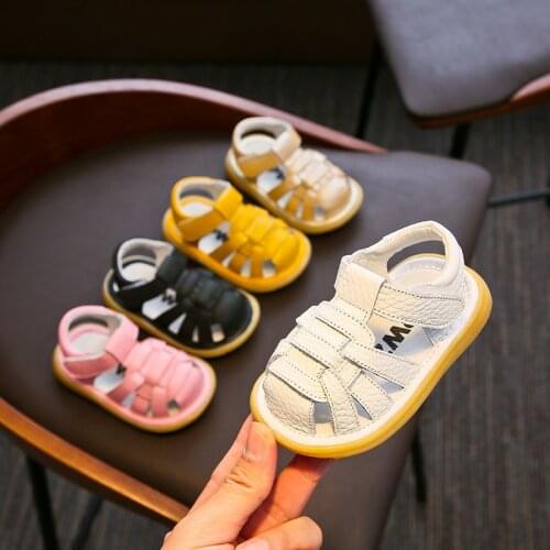 Summer Baby Girls Boys Sandals Infant Toddler Shoes Soft Bottom Genuine Leather Children Kids Anti-collision First Walkers Shoes