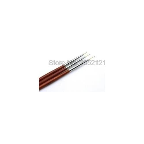 By dhl or ems 100sets 3pcs/set UV Gel Brush Kit 7mm 9mm 11mm Brush Liner Wooden Red Handle Nail Art Pen Set Drawing Tools