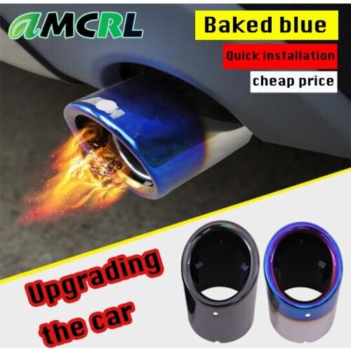 Stainless Steel Car Exhaust Muffler Tips Pipes for Audi Q3 Q5 A1 A3 A4L Car Tail Throat Pipe Muffler Auto accessories