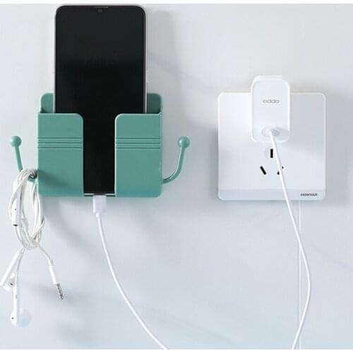 Wall Mounted Organizer Storage Box Remote Control Air Conditioner Storage Case Mobile Phone Plug Holder Stand Container Rack 1PC