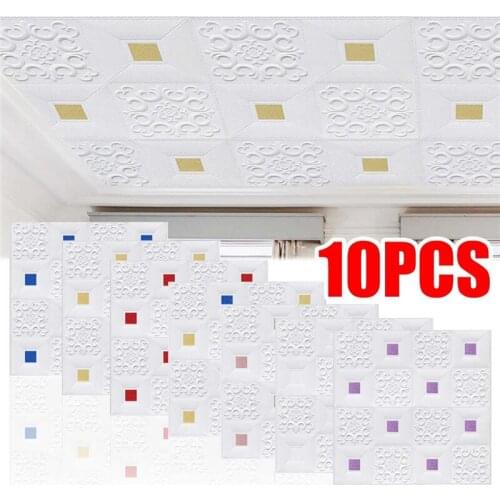 Self-adhesive3D ceiling wall stickers Roof ceiling decorative stickers for living room bedroom TV background foam wallpaper