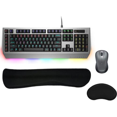 Nosii 2pcs/Set Wrist Support Memory Foam Nonslip Prevented Wrist Pain Wrist Rest Pad Set Keyboard Wrist Rest Pad Black