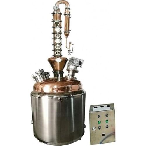 Alcohol Processing Equipment 500L Hybrid Still 8'' Copper Plate Glass Reflux Distillation Column Vodka/Gin Distiller