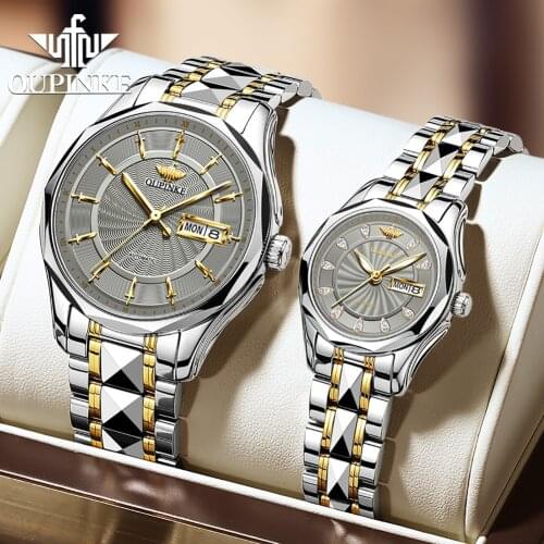 OUPINKE Valentines Gifts automatic mechanical watch Couple watches for Lover His & Hers Watch Pair Matching Bracelet Wristwatch
