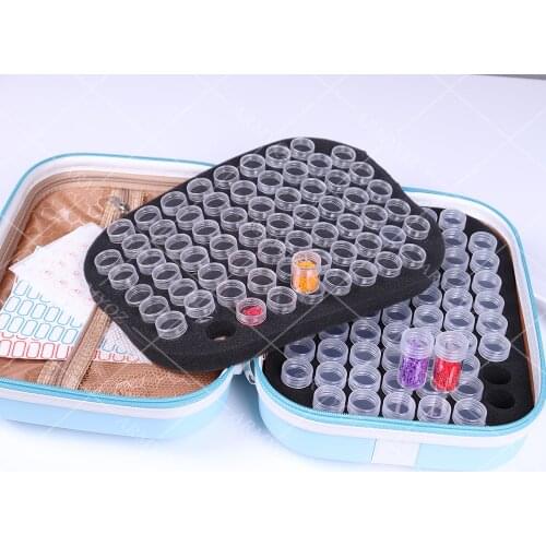 PDMDOG 132 Bottles Diamond Painting Storage Box Embroidery Accessories Bead Container Rhinestones Tools Set 5 sheets sticker