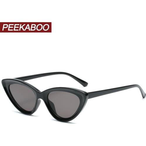 Peekaboo black pink cat eye glasses women fashion 2021 uv400 ladies small sunglasses female gift items summer style green