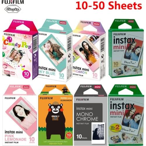 Fujifilm instax mini Film 10-50 Sheets Fuji 9 8 films for instant mini 9 8 7s 25 50s 9 90 Mini 8 Instant Mini 70 90 Hot Sales