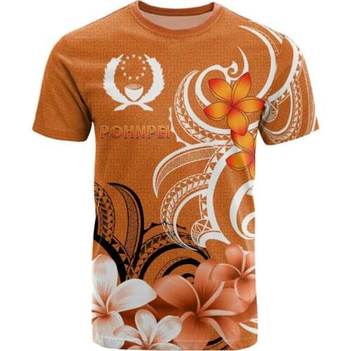 Polynesian streetwear POHNPEI 3D summer style mens and womens t-shirt print retro loose large