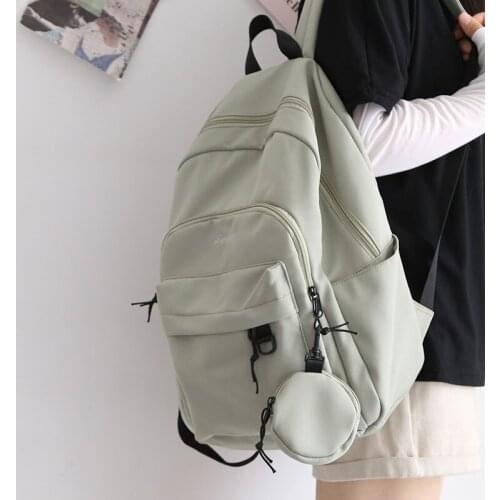 Bag Teenage Girls Schoolbag Female big Backpack laptop bag Softback green Waterproof Oxfor Women Backpacks large capacity Travel