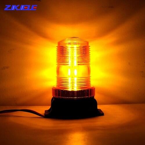 12V Amber Car Warning Beacon Security Strobe Light LED Emergency Flashing Lamp Rotating Flashing Bulbs for Truck Tailor Tractor