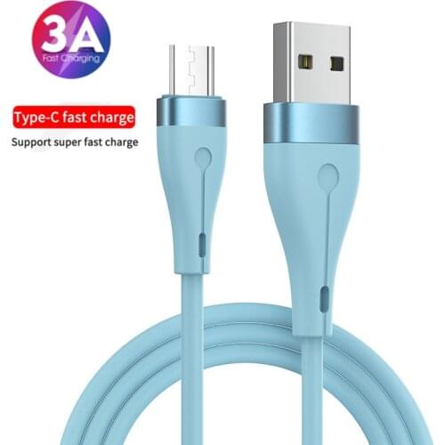 Silicon Micro USB Cable 3A Nylon Fast Charging USB Type C Cable For Samsung Xiaomi HTC USB Charger Data Cable Mobile Phone Cable