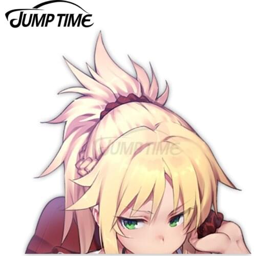 Jump Time Fate Apocrypha Mordred (Saber) 2 9 Big Head Anime Peeker Vinyl Decal Waifu Kawaii Girl Car Stickers