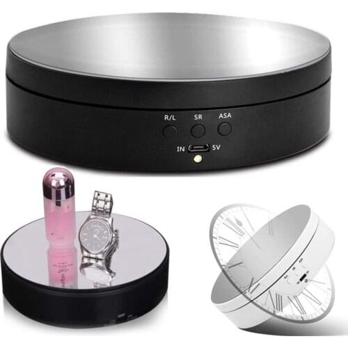 Intelligent Charging Adjustable Speed Electric Turntable 360 Degrees Rotating Stand For Jewellery Watch Photography Display