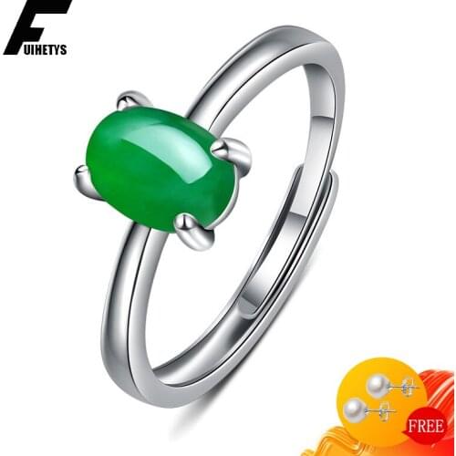 Bali Jelry Retro Women Rings 925 Silver Jewelry Oval Shape Emerald Ruby Gemstone Open Rings Accessories for Wedding Engagement