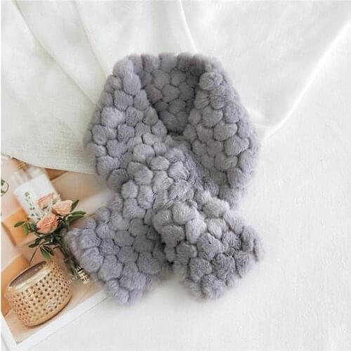 Winter Warm Faux Rabbit Fur Neck Warmer Scarfs Bandana Korean Heart Designs Plush Scarf Long Skinny Scarf Neck Collar Muffler