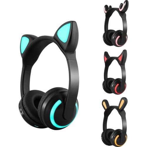 ZW-19 women headphone bluetooth headset wireless Cosplay ear flash Deer fairy rabbit Cat ears hifi headset for girl gift
