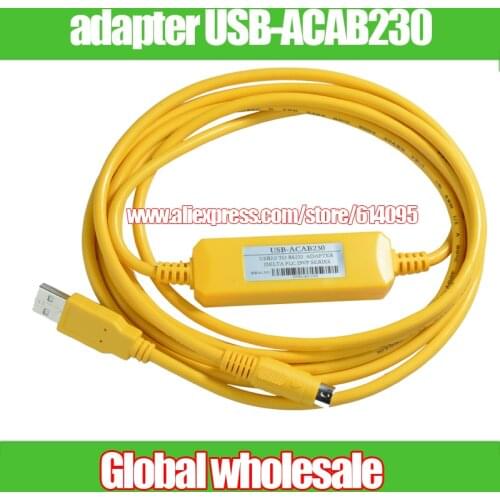 1pcs USB TO RS232 adapter USB-ACAB230 USB-DVP USB PLC programming cable for Delta DVP series PLC