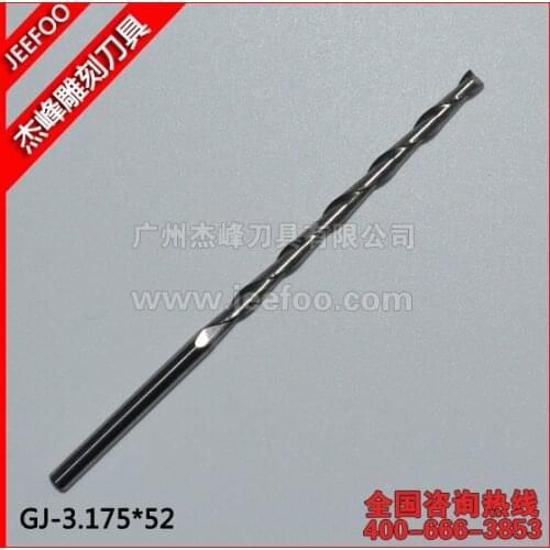 3.175*52mm Two Flutes Spiral Bits , CNC Router end Mill for CNC Machine Engraving