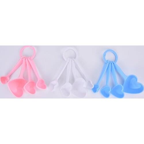 4Pcs/Lot=1Boxes)Love Measuring Spoon Favors Kitchen Baby Shower accessories Favors Birthday Gift