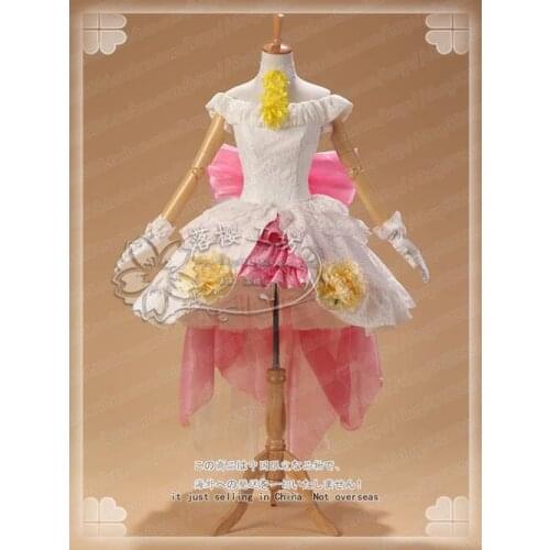 Anime! Love Live! Hoshizora Rin love wing bell Ball Flowers Wedding Dress Uniform Cosplay Costume Free For Women Shipping