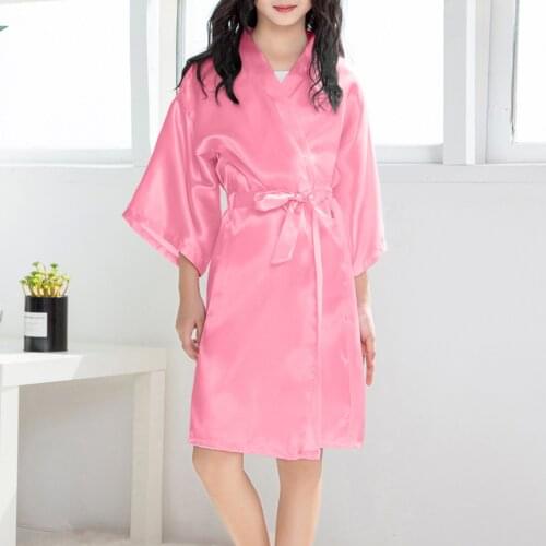 Girls Satin Silk Robes Bathrobe Children Baby Kid Girl Print Summer Kimono Robes Bathrobe Sleepwear Clothes Coat Nightdress 2021